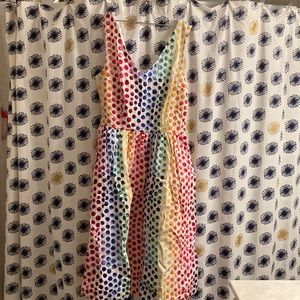 Modcloth rainbow polka dot dress - size 8